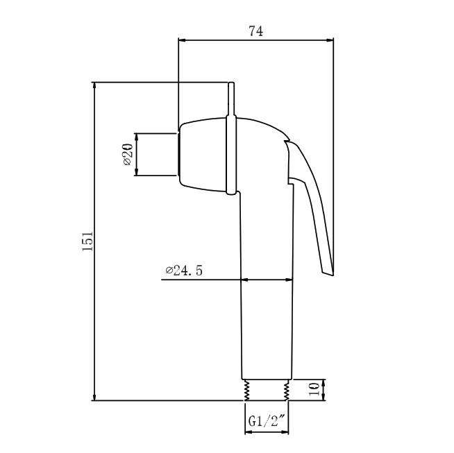 Testa dello spruzzatore del WC del bidet del bagno del bagno della filettatura maschio da 20 mm placcata in ABS
